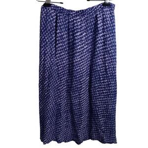 Coldwater Creek Navy and White Patterned Midi Skirt